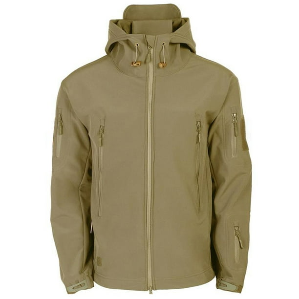 M&S&W Mens Warm Mountain Watertight Windproof Linen Fleece Hood Jacket Coat 